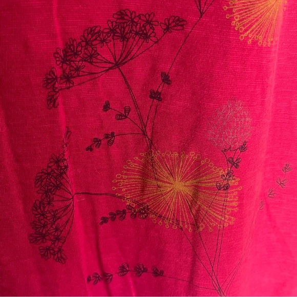 Horny Toad Rosalinda Dress Size Medium Red Organic Cotton Blend Ruched Midi - Picture 3 of 12